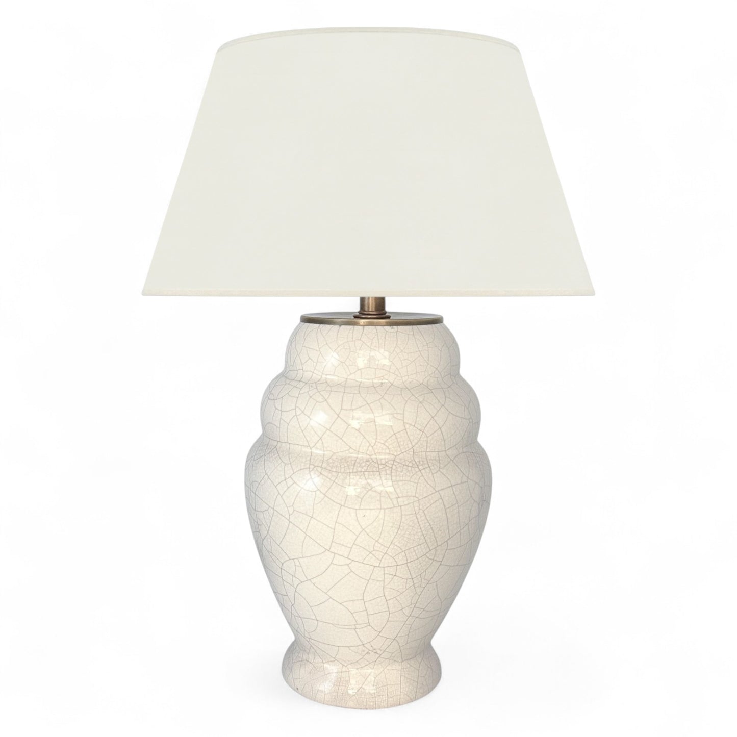 White Crackled Glazed Table Lamp