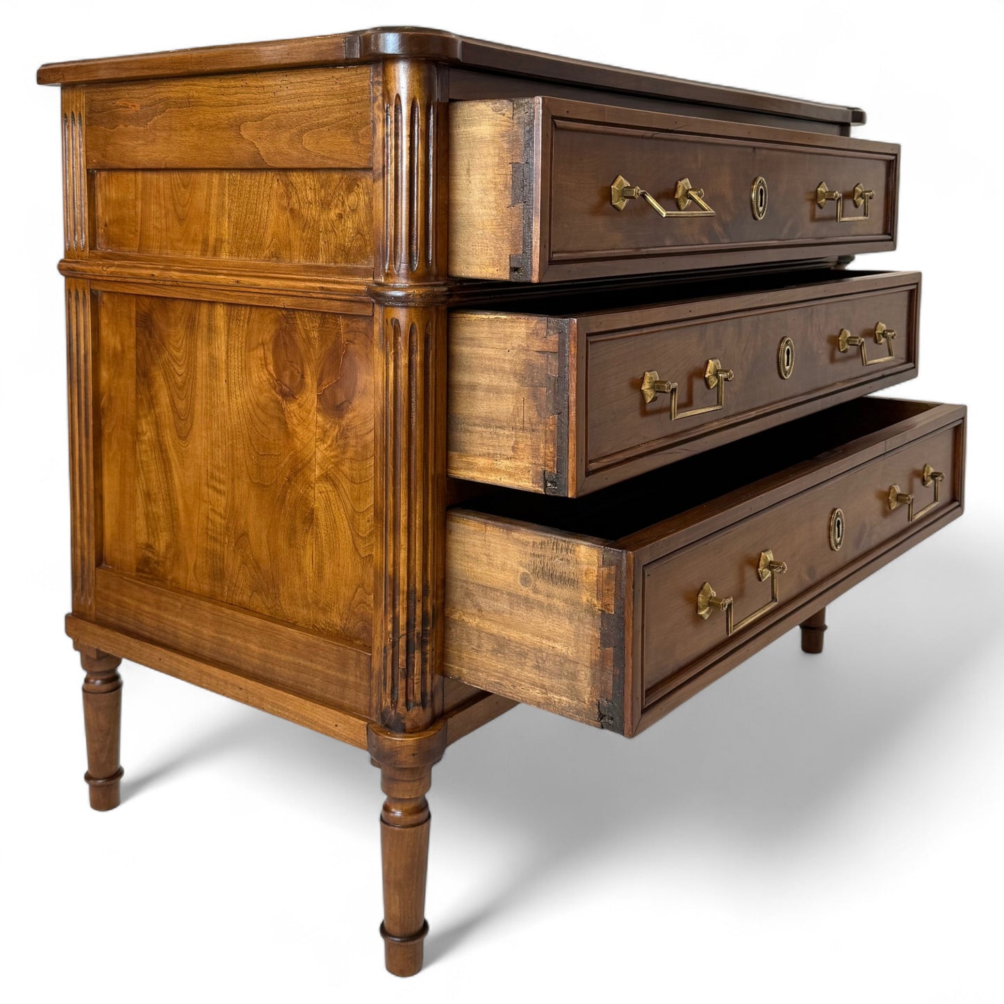 Three-Drawer French Walnut Commode