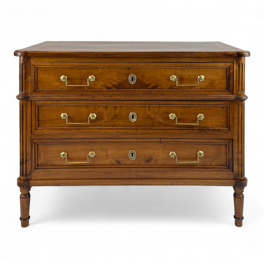 Three-Drawer French Walnut Commode