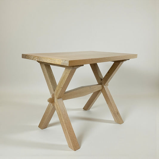 Cerused Oak Table with X-Form Legs