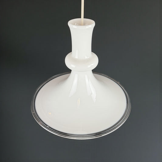 Pair of Mid Century Danish Glass Pendant Lights