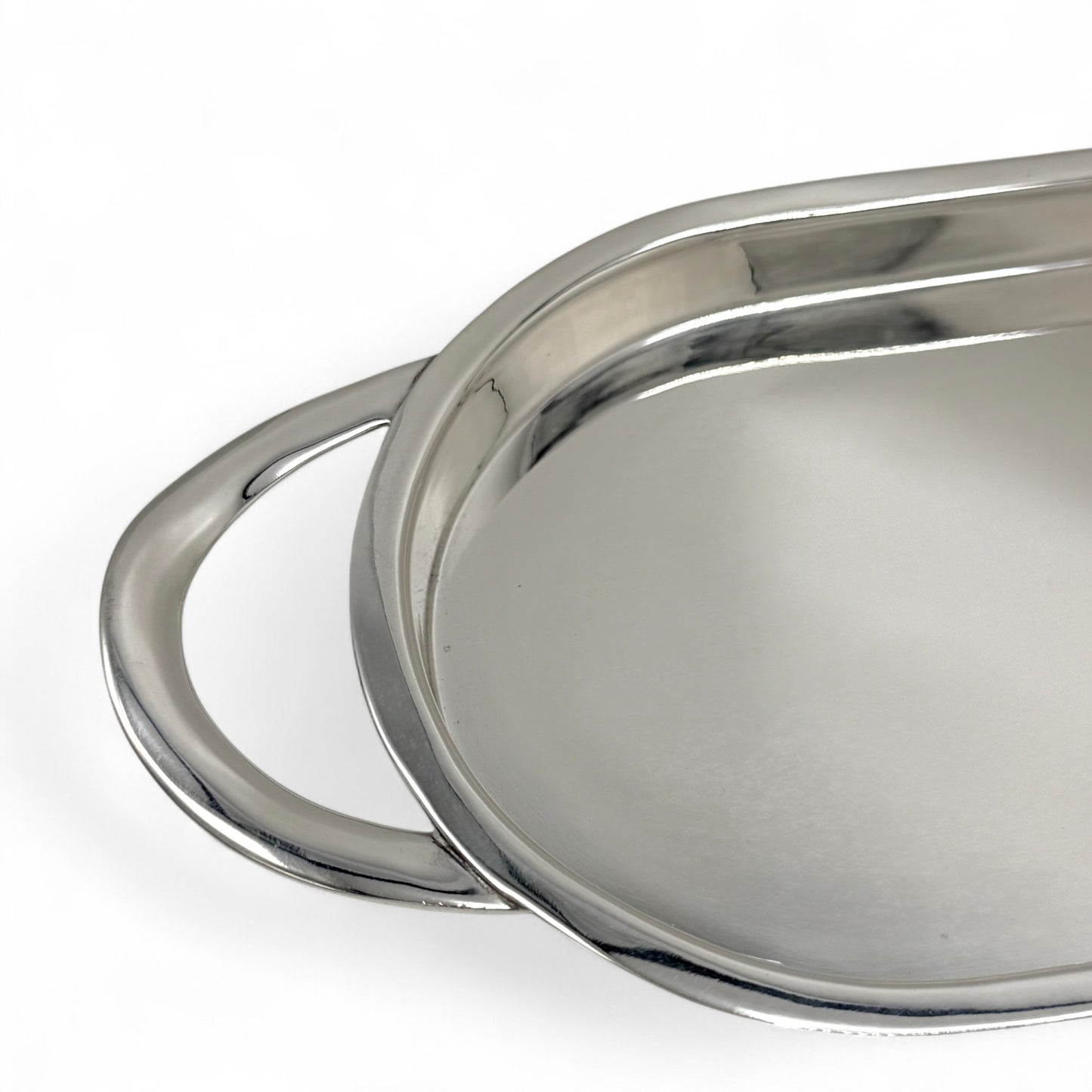 Long English Silver Plate Tray with Handles, 1930s