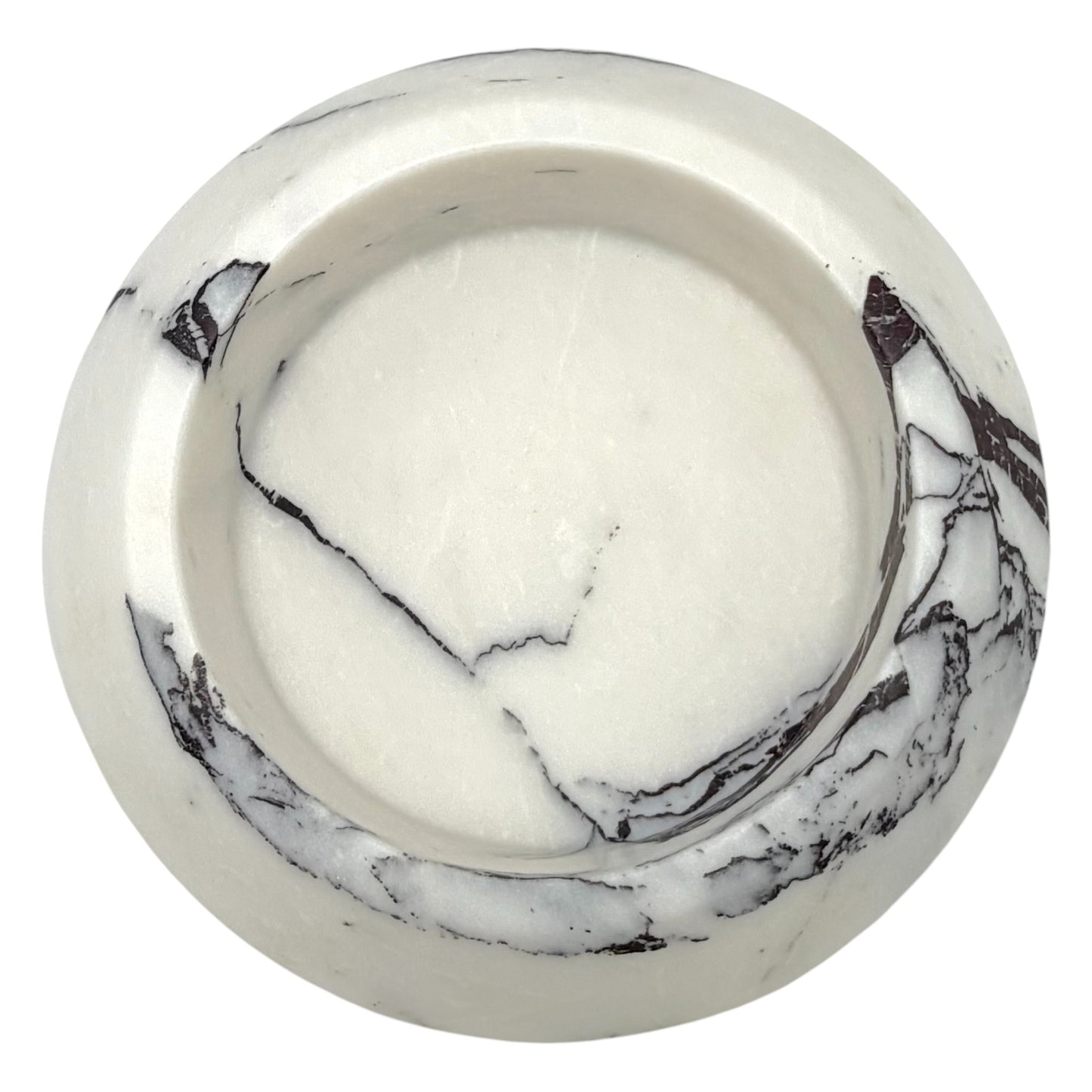 White Marble Bowl with Black Veining