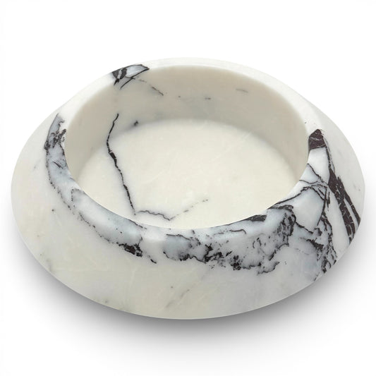 White Marble Bowl with Black Veining