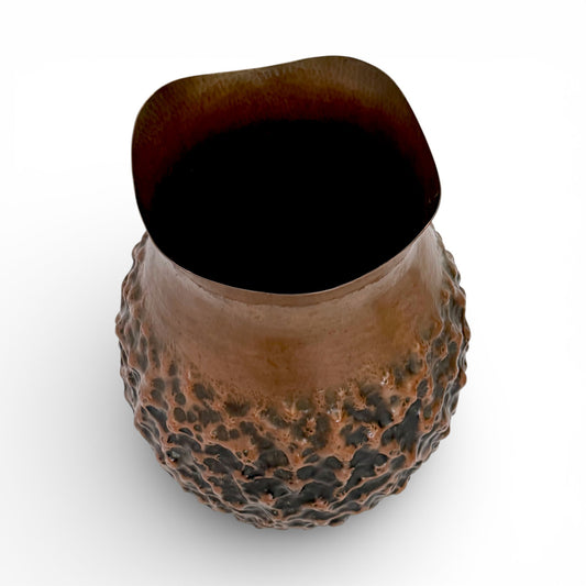 French Mid Century Textured Copper Vase