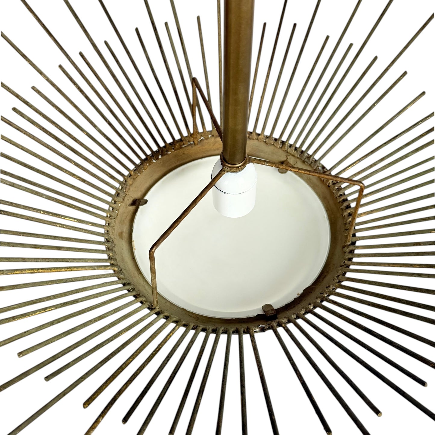 Gilt Iron Sunburst Pendant Light