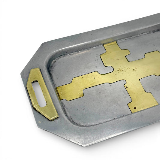 Aluminum and Brass Tray by David Marshall