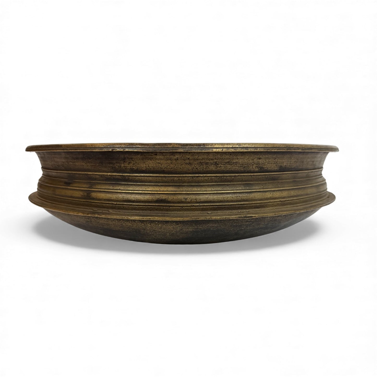 Large Antique Bronze Urli Bowl, 19th Century