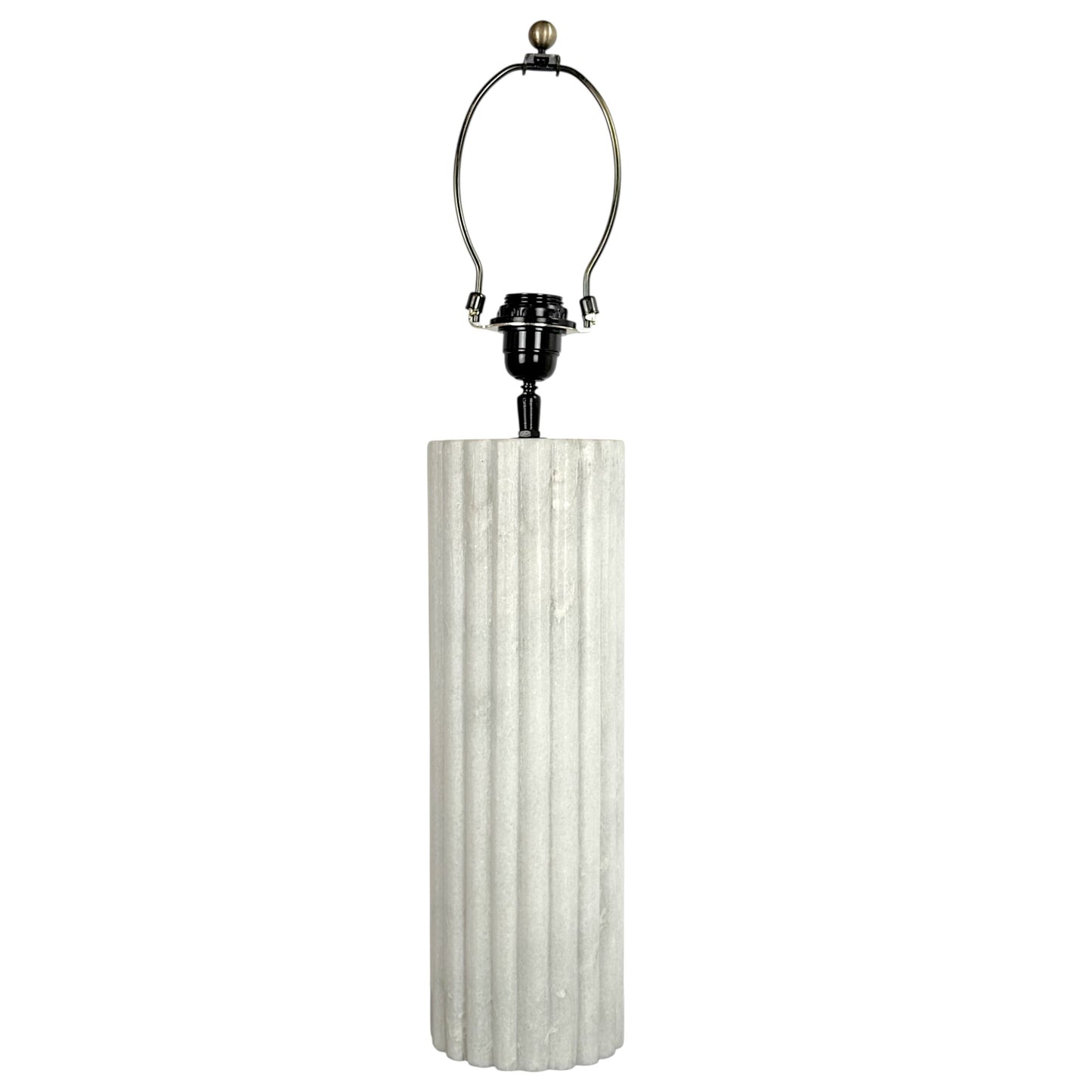 Ribbed White Marble Column Lamp