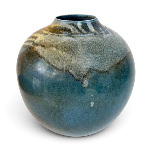 Large Blue Abstract Ceramic Vase