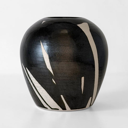Handmade Black Drip Glazed Vase