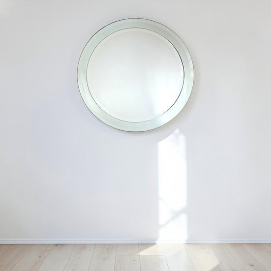 Round Italian Mid Century Wall Mirror