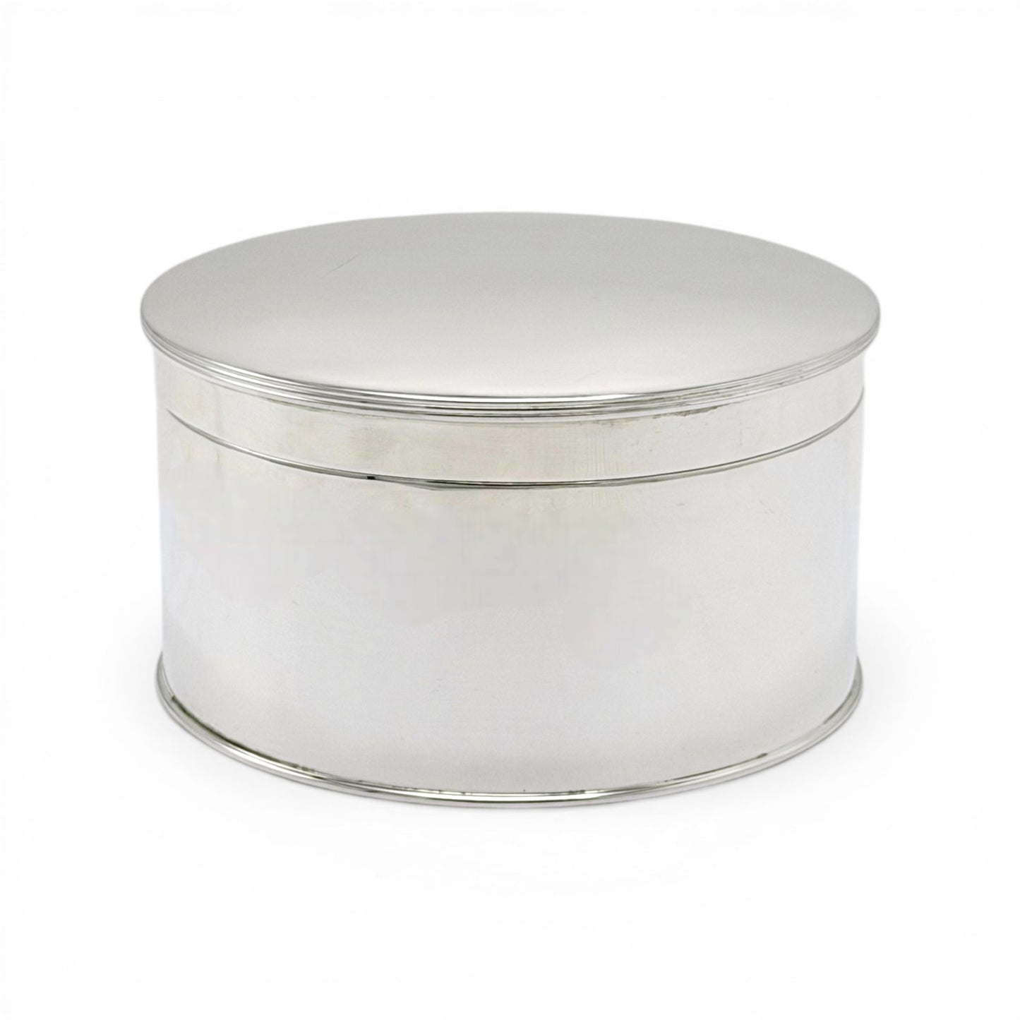 Round English Silver-Plate Box