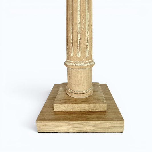 Pair of Light Wood Column Lamps
