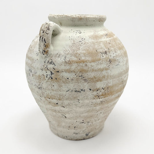 Rustic Off-White Terra Cotta Vase
