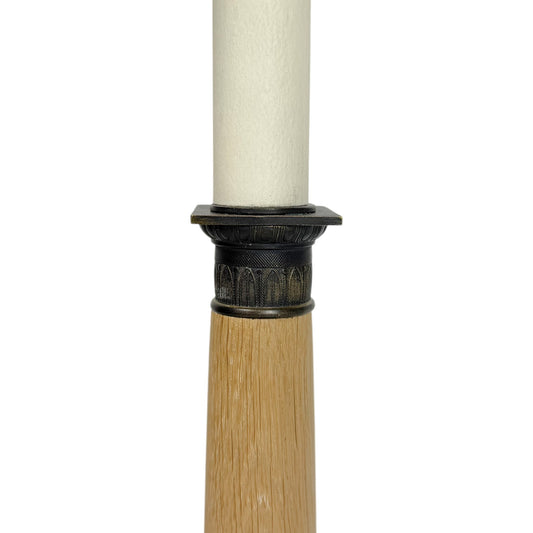 Pair of Oak Candlestick Lamps