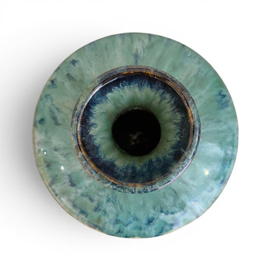 Light Green and Blue Stoneware Vase