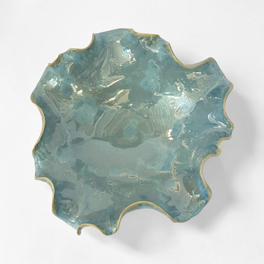 Handmade Blue Glazed Art Pottery Bowl
