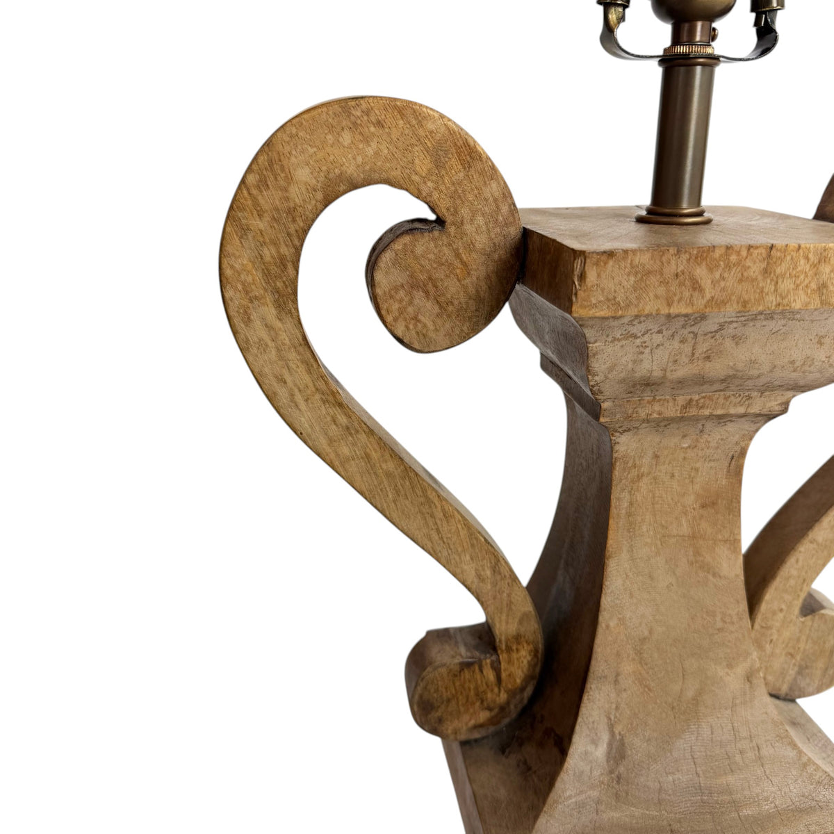Urn Form Wood Table Lamp, 1970s