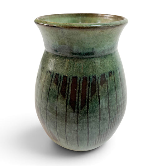 French Green Ceramic Vase circa 1960
