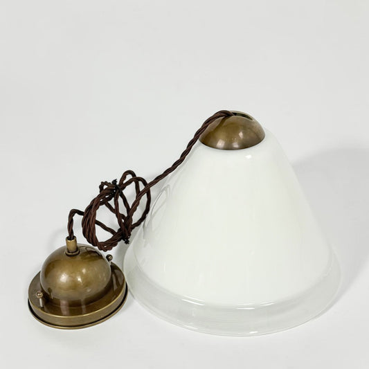 Pair of Opaline Murano Glass Pendant Lights