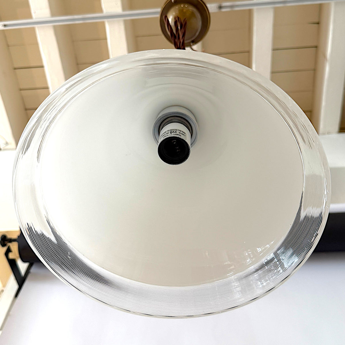 Pair of Opaline Murano Glass Pendant Lights