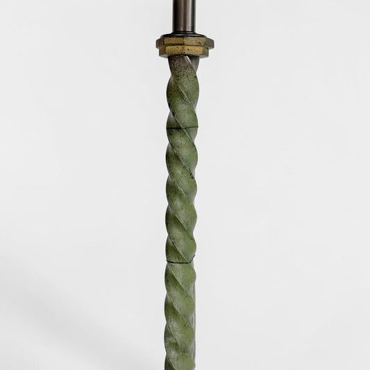 Green Iron Twisted Standing Lamp