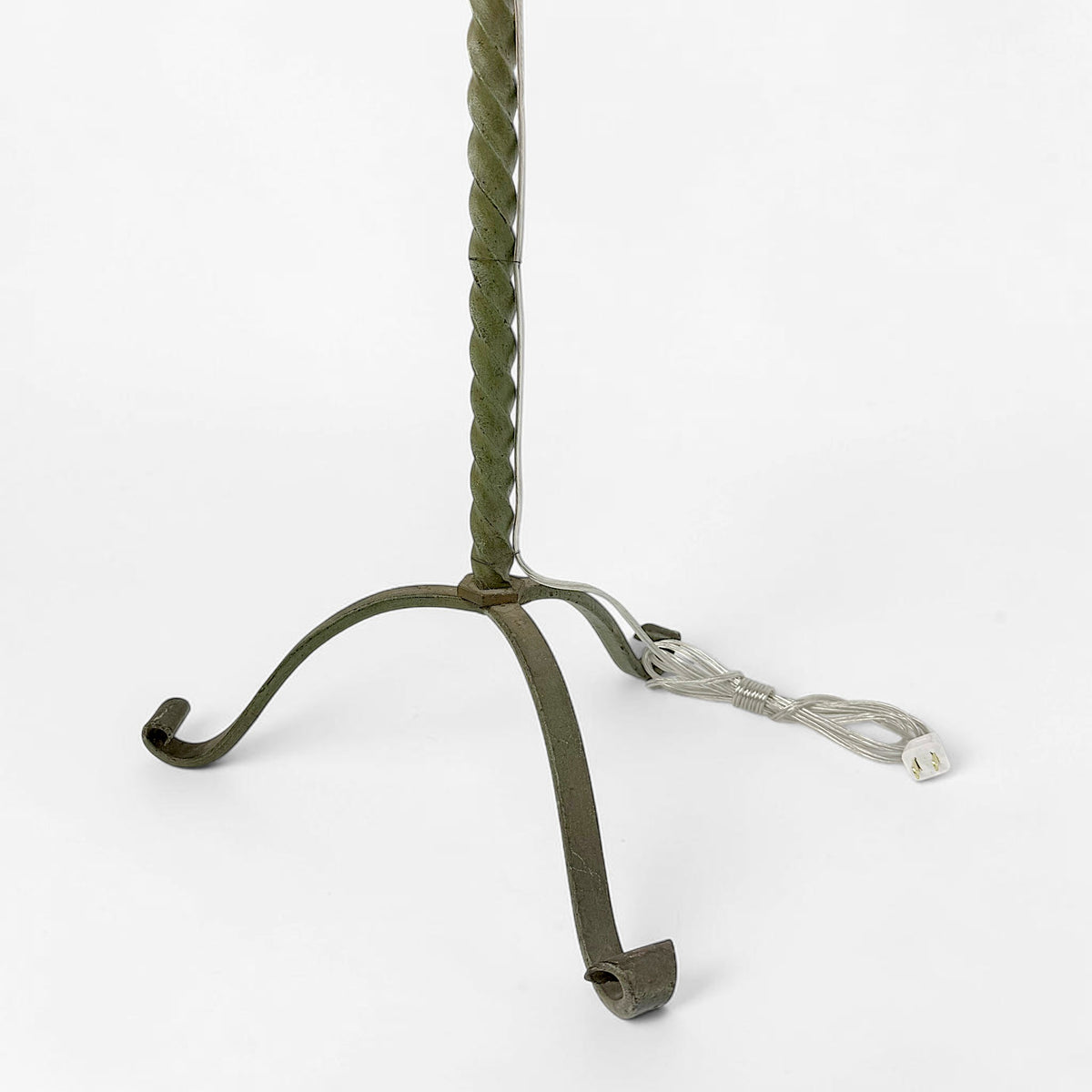 Green Iron Twisted Standing Lamp