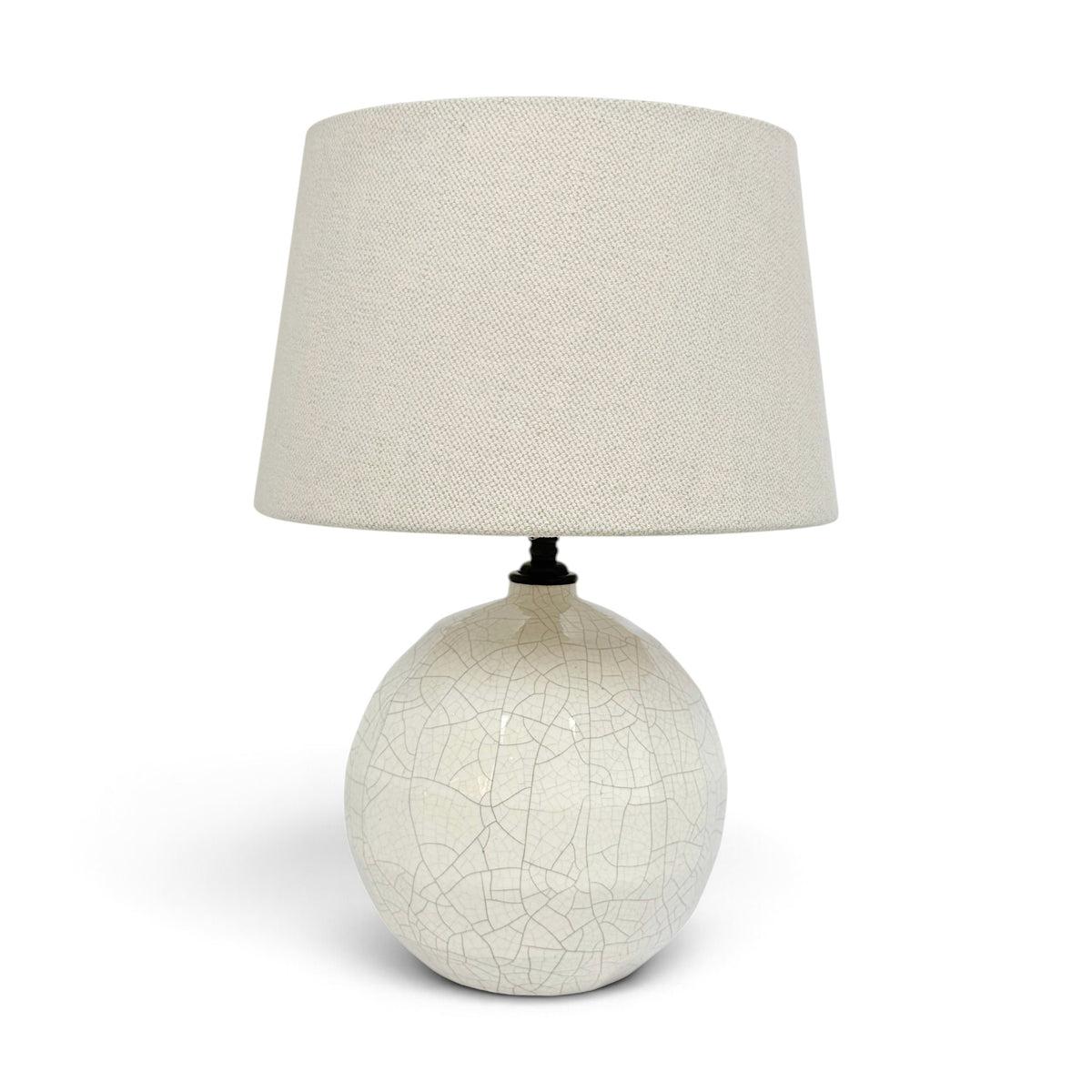 Petite White Crackle Glazed Table Lamp