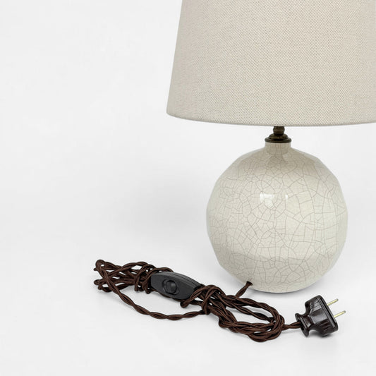 Petite White Crackle Glazed Table Lamp