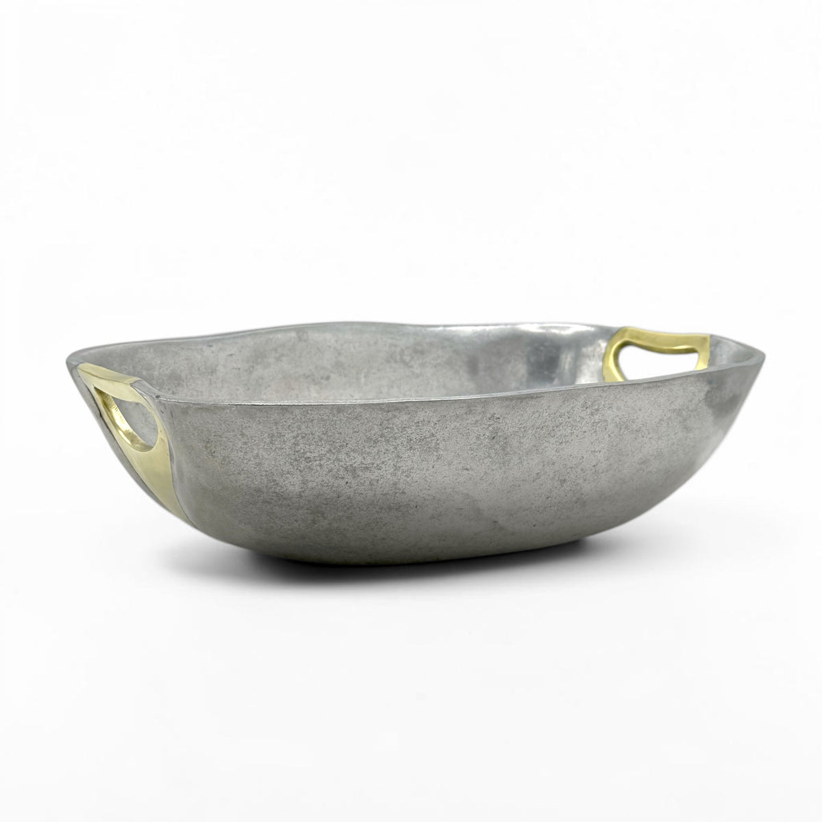 Large Aluminum and Brass Bowl