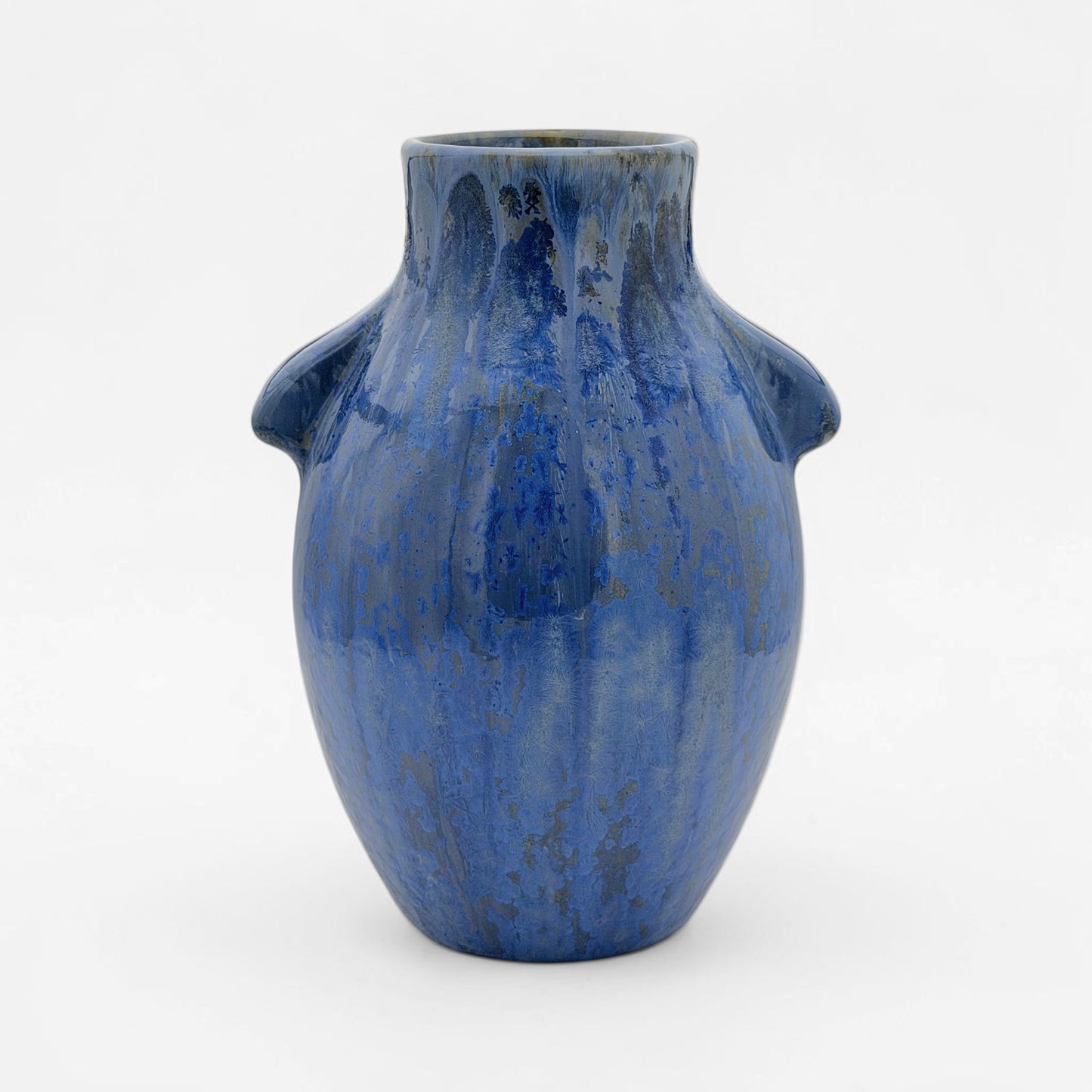Blue Crystalline Glazed Vase by Pierrefonds