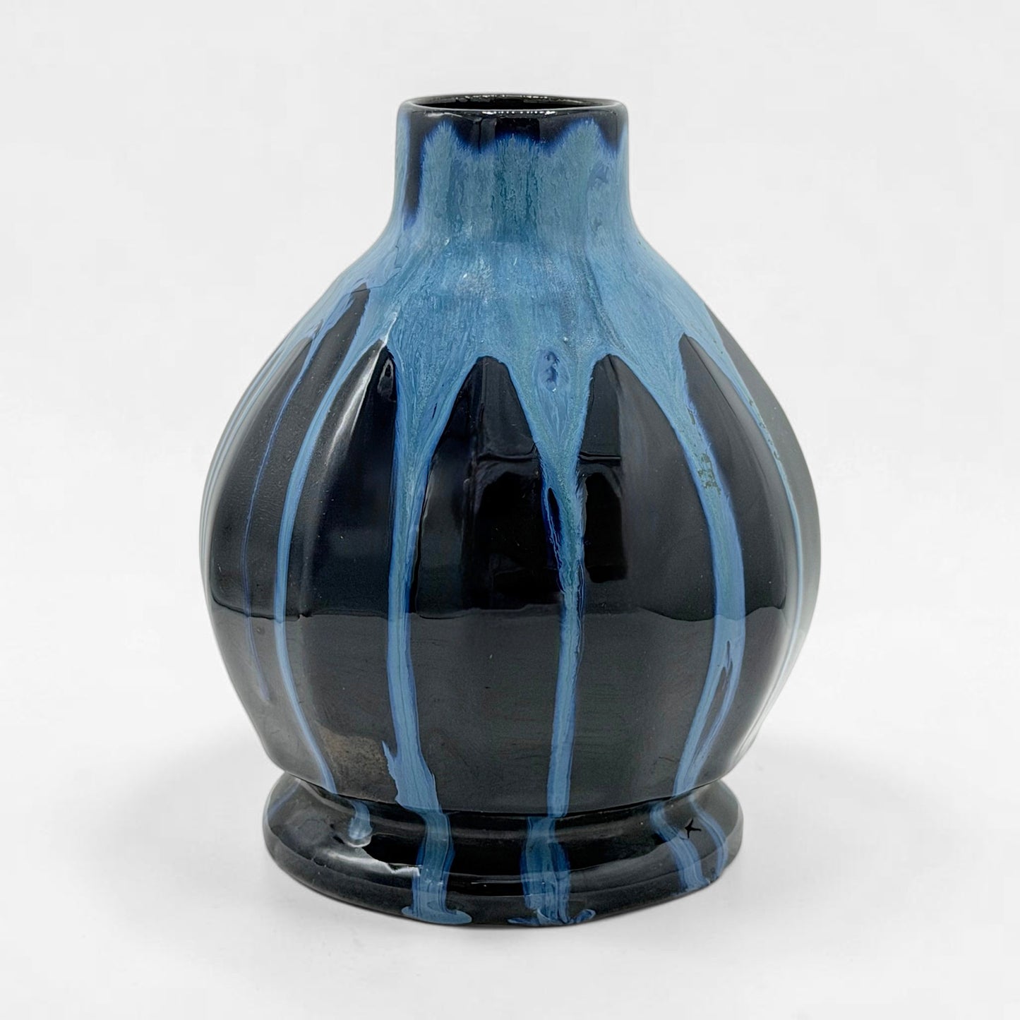 Black and Blue Terra Cotta Vase