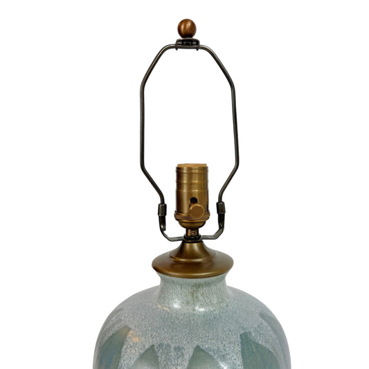 Tall Blue & Gray Ceramic Art Pottery Lamp