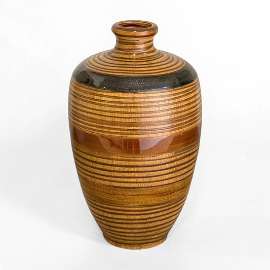 Handmade Brown Glazed Stoneware Vase