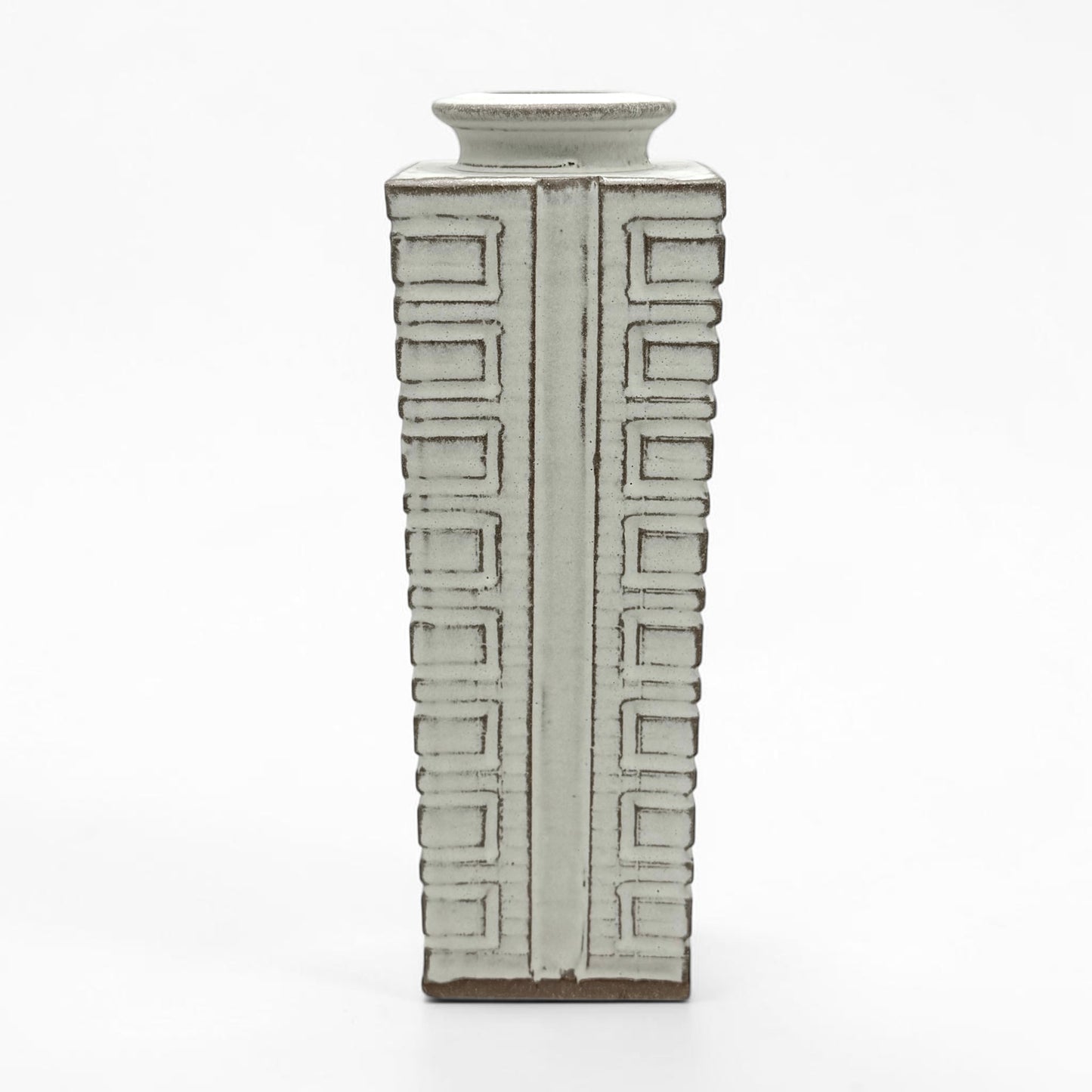 Matte Gray Tapered Stoneware Vase