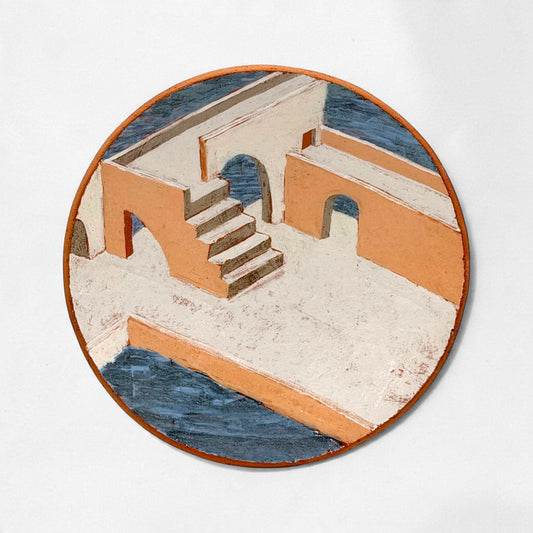 Scenic Terra Cotta Dish by Elisabeth Bourgert