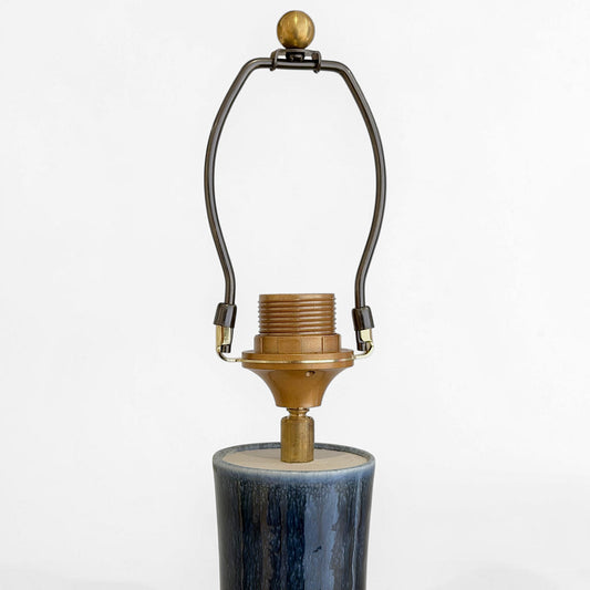 Pair of Dark Blue Ceramic Table Lamps