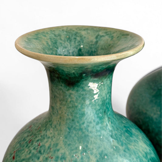 Pair of Green Terrcotta Vases