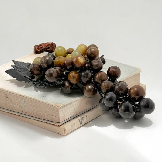 Vintage Carved Stone Grape Cluster