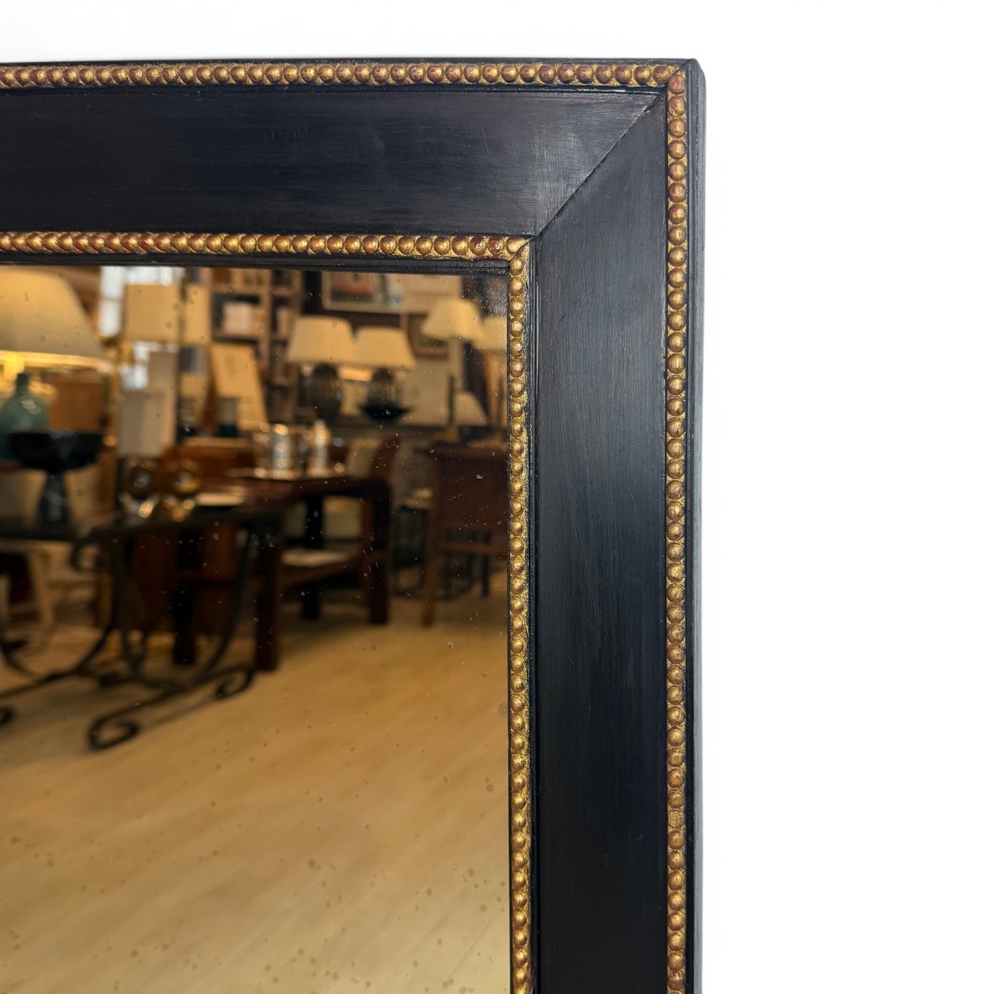 French Black and Gold Mirror, circa 1950