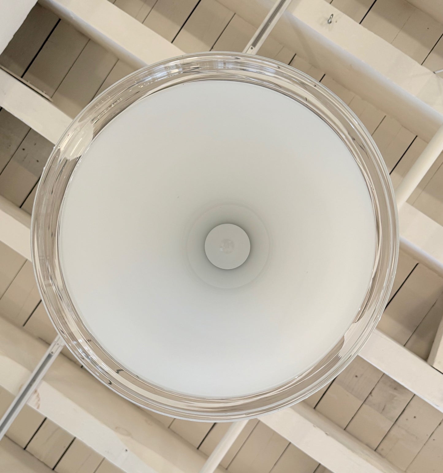 Mid Century Frosted Glass Pendant Light