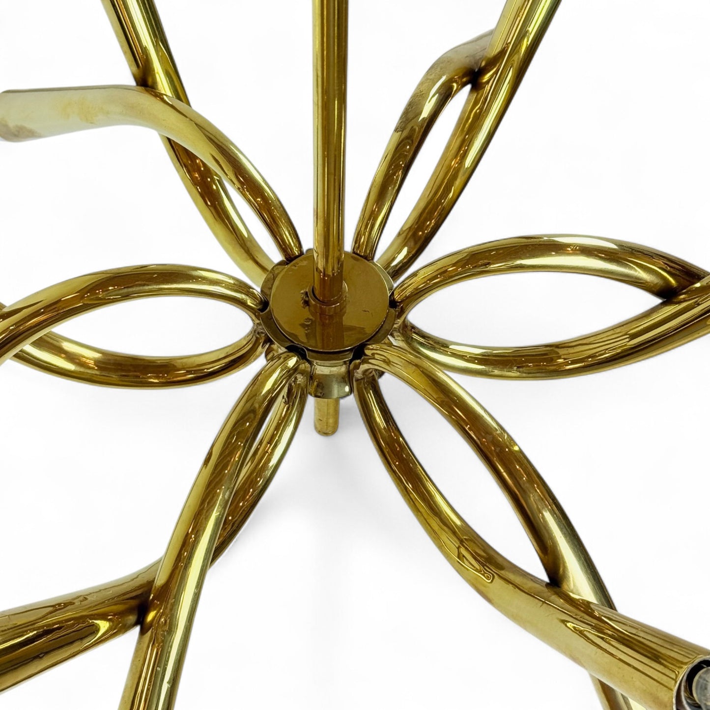 Italian Mid-Century Modern Brass Chandelier