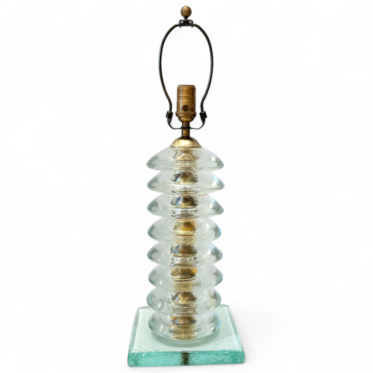 Stacked Glass Disc Column Lamp