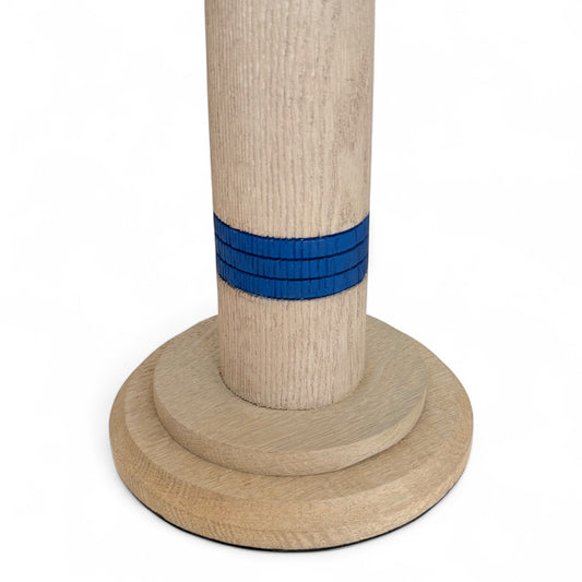 Pair of Bleached Oak Column Lamps