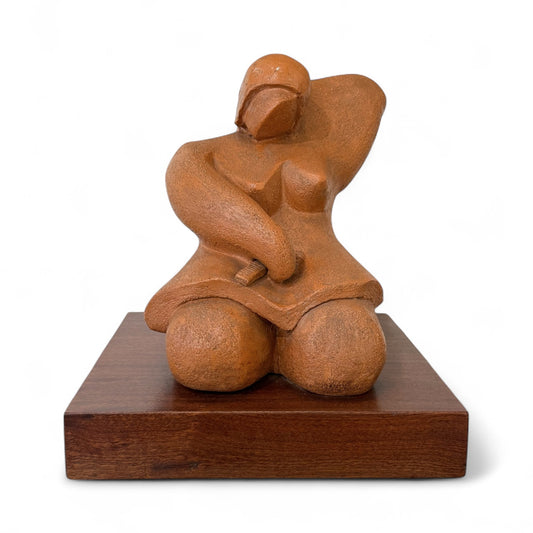 Mid Century Terra Cotta Female Sculpture