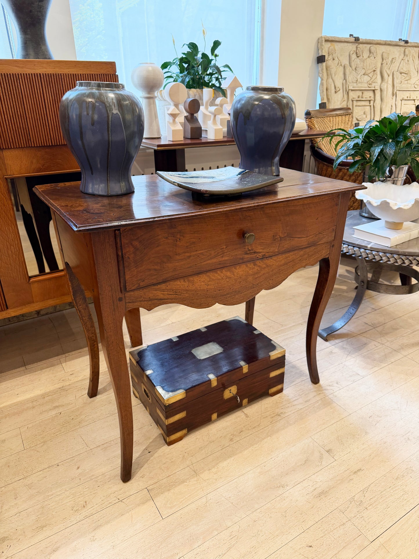 Large Anglo-Indian Dark Teak and Brass Box, 19th Century