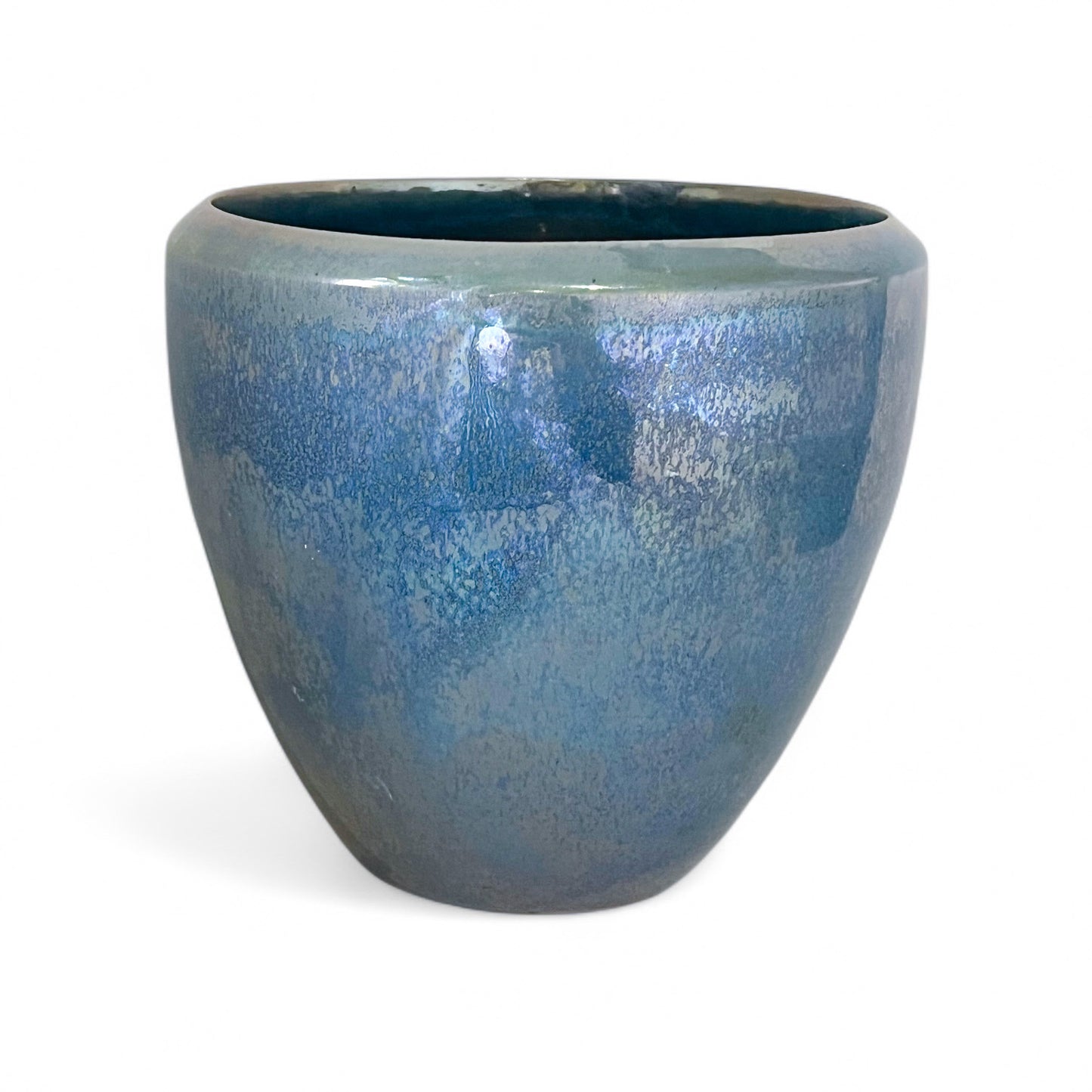 Blue Iridescent Ceramic Vase