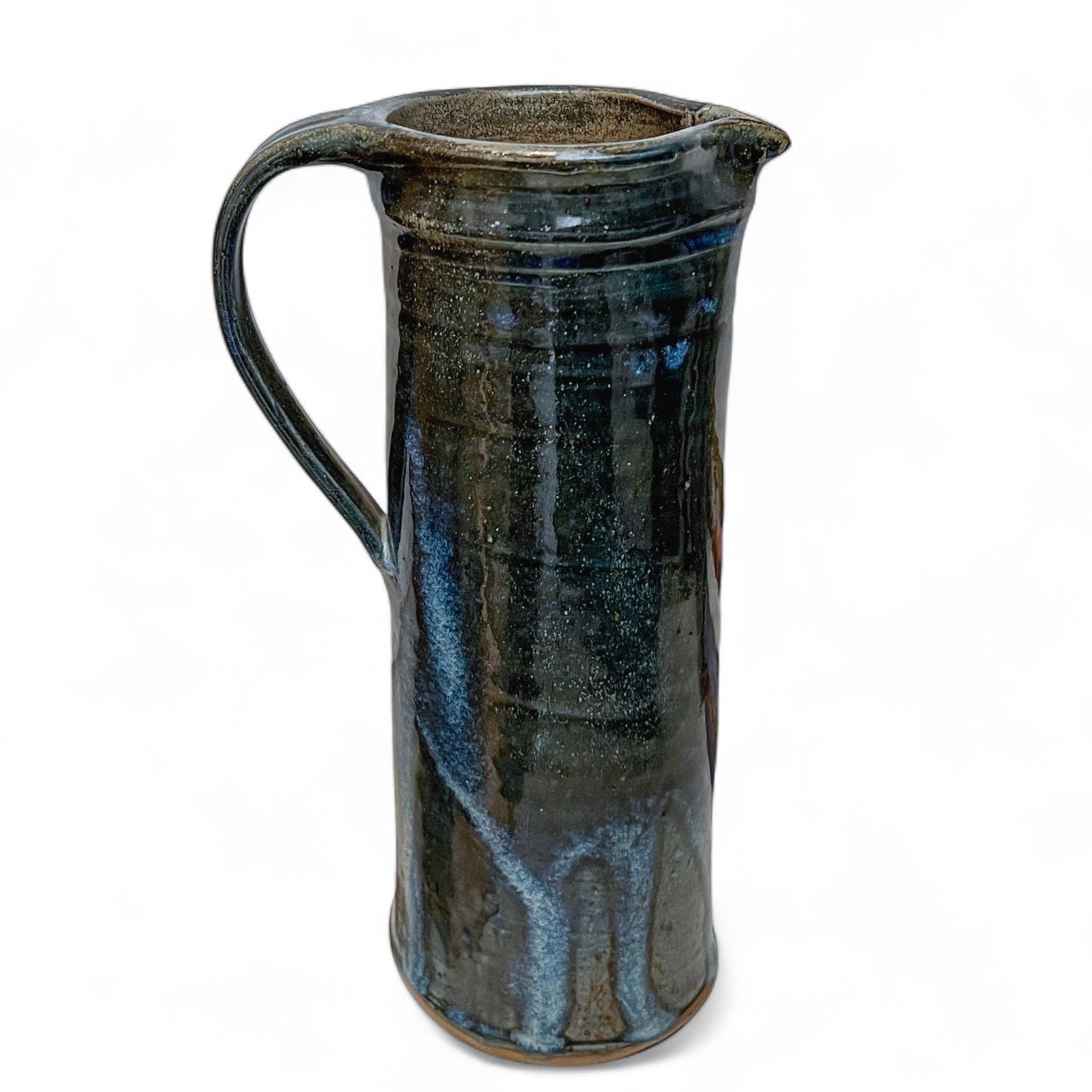 Dark Blue Stoneware Pitcher