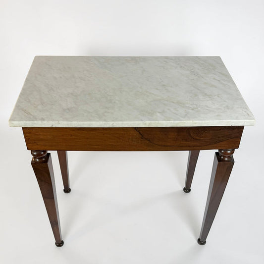 18th Century Tuscan Walnut Console Table with Marble Top
